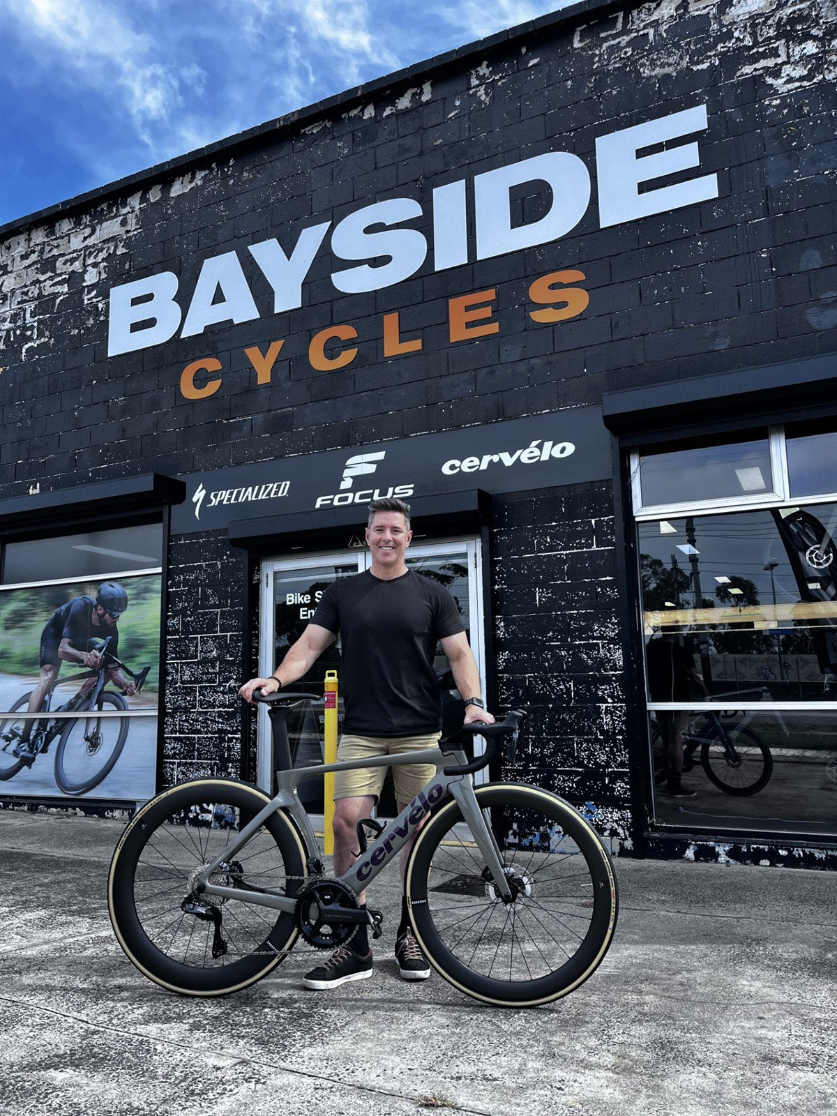 Chris outside Bayside Cycles